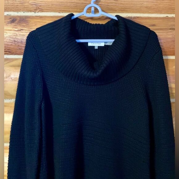 Calvin Klein Cowlneck Black Tunic Sweater Size Medium - Picture 2 of 11